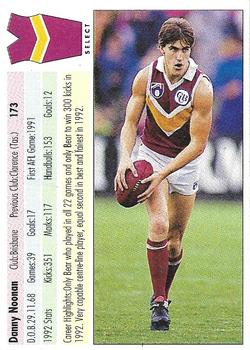 1993 Select AFL #173 Danny Noonan Back